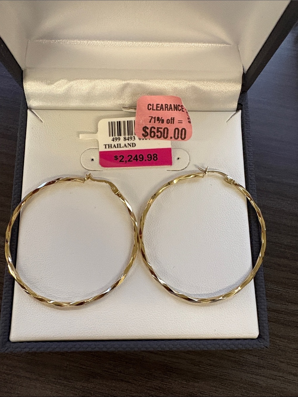 10K yellow gold hoop earrings 42MM